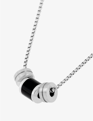 Collier en acier et agate...