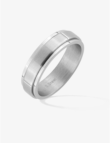 Bague grise en acier 6 mm
