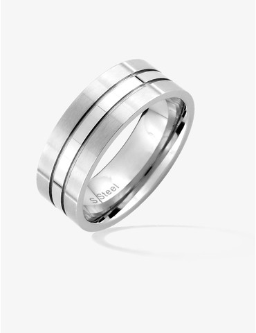 Bague pour homme en acier 8 mm