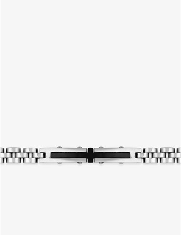 Bracelet en acier gris et noir