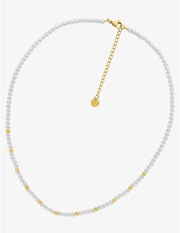 Collier en acier doré et...