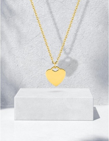 Collier en acier doré,...
