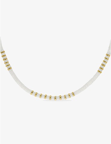 Collier en acier doré avec...