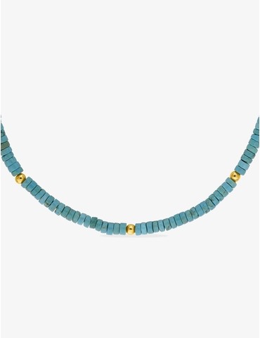 Collier en acier doré avec...