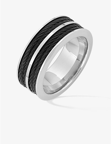Bague bicolore acier pour...