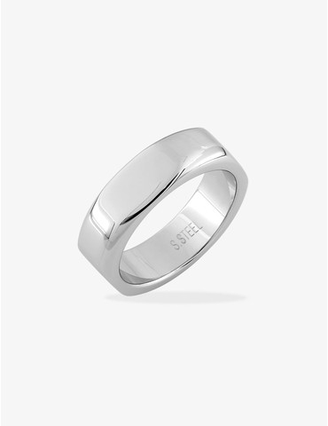 Bague chevalière acier gris