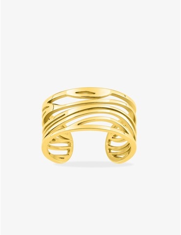 Bague acier jaune avec des...