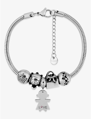 Bracelet acier breloques...