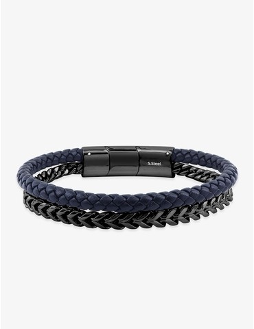 Double bracelet en acier et...