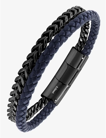Double bracelet en acier et...