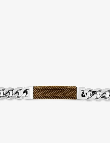 Bracelet en acier et bambou