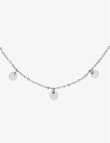 Collier en acier gris,...
