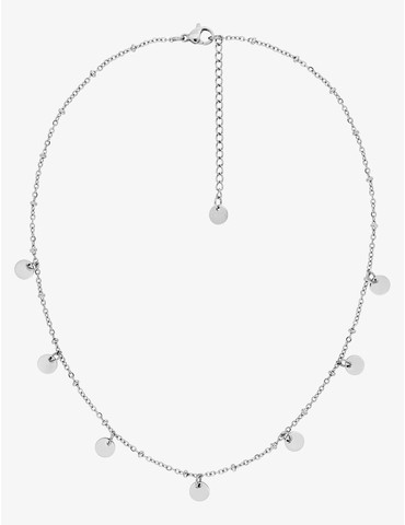 Collier en acier gris,...