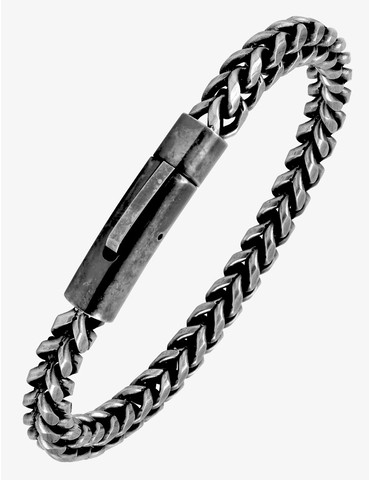 Bracelet tressé en acier gris