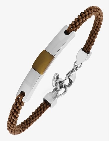 Bracelet cordon en acier et...