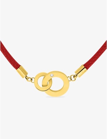 Collier cordon nylon rouge,...