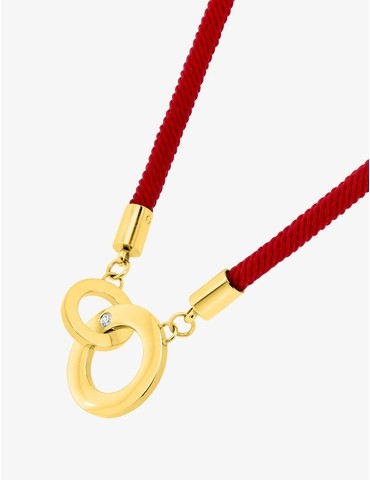 Collier cordon nylon rouge,...
