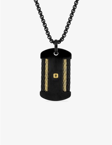 Collier en acier gris,...