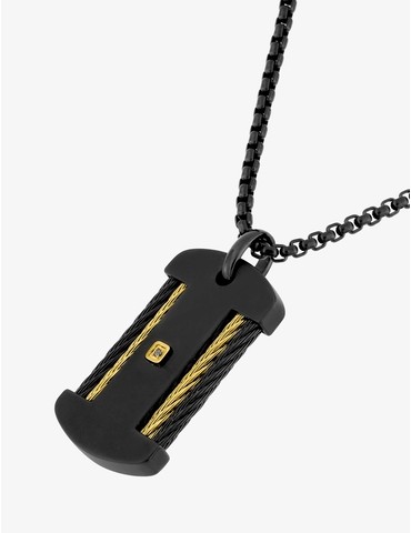 Collier en acier gris,...