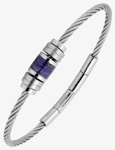 Bracelet rigide en acier gris