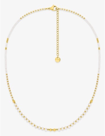 Collier en acier doré,...