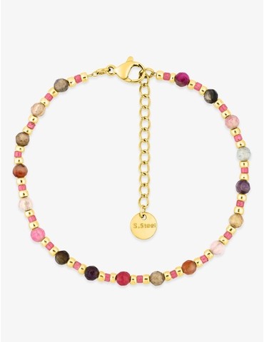 Bracelet en acier, cristaux...