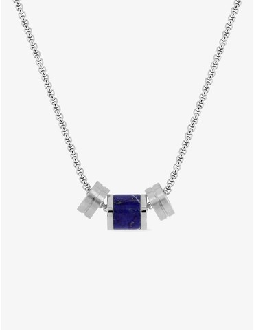 Collier en acier gris,...