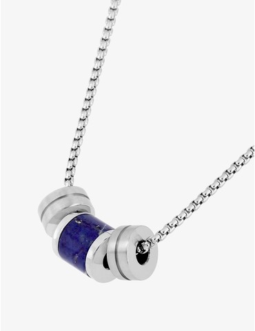 Collier en acier gris,...