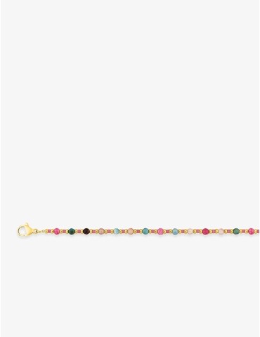 Collier acier doré, boules...