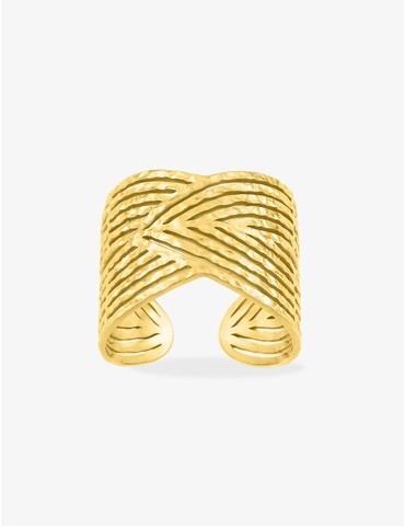 Bague ajustable en acier doré