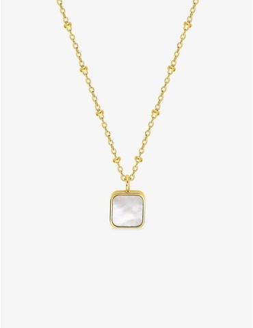 Collier en acier doré et nacre