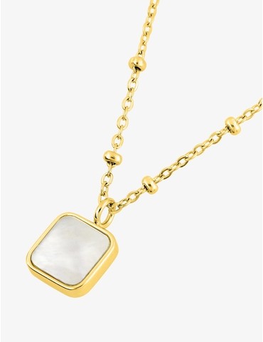 Collier en acier doré et nacre
