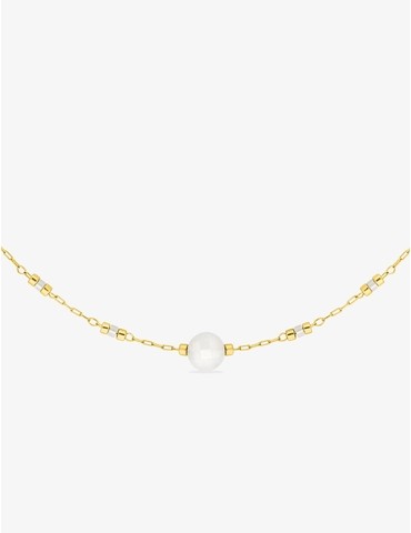 Collier en acier doré et...