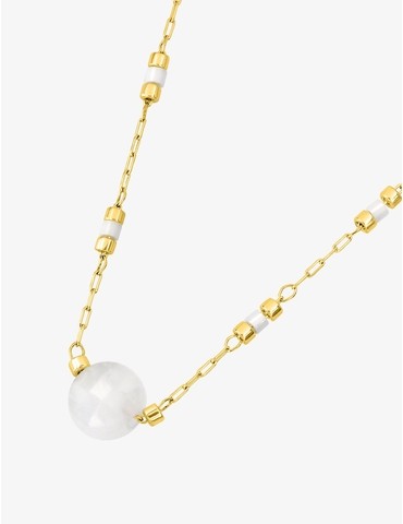Collier en acier doré et...