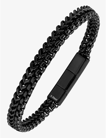 Bracelet acier et imprimé noir