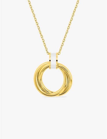 Collier en acier doré,...