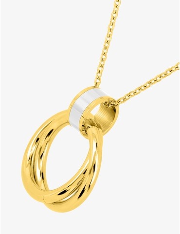Collier en acier doré,...