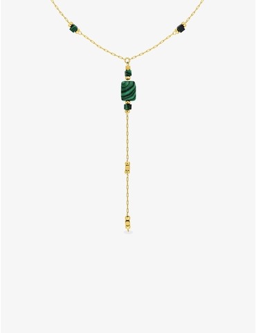 Collier acier doré et...