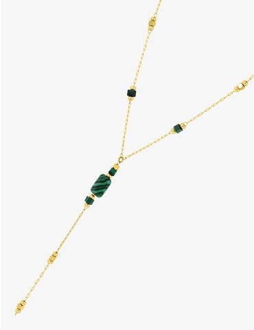 Collier acier doré et...