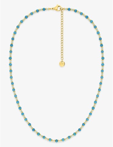 Collier acier doré avec...