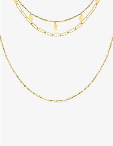 Collier acier doré...