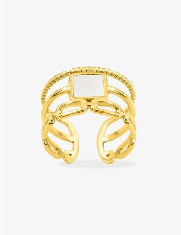 Bague ajustable acier doré...