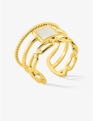 Bague ajustable acier doré...
