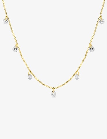 Collier acier doré avec...