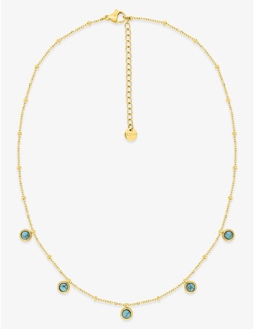 Collier acier doré, boules...