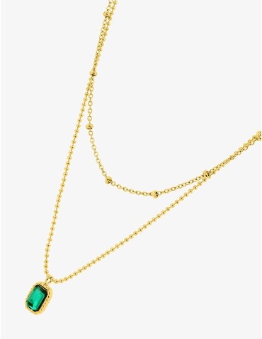 Collier acier doré doubles...