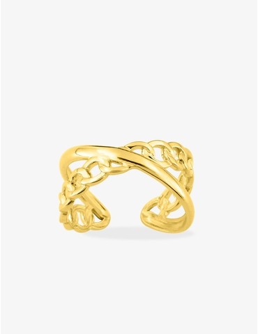 Bague ajustable acier doré...