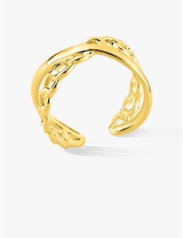 Bague ajustable acier doré...