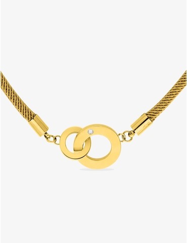Collier corde plaqué or et...