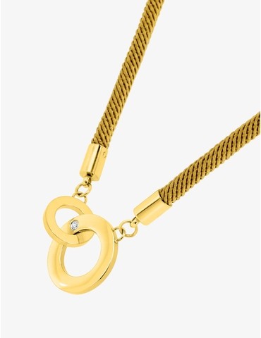 Collier corde plaqué or et...
